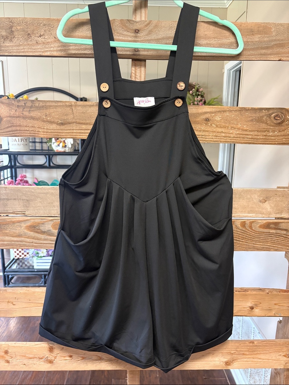Women’s Black Overall Romper NWT